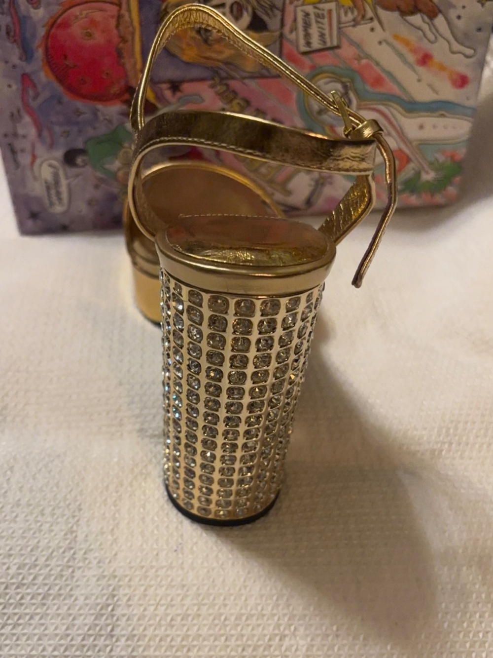 Jeffrey Campbell Dias Gold Gold Platform Sandals Sz 10 - Picture 6 of 7